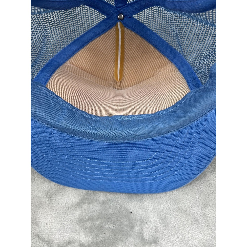 Vintage Lake Tahoe Hat Cap Snap Back Blue White Trucker Mesh Rabbit Car Mens 80s - Picture 4 of 5